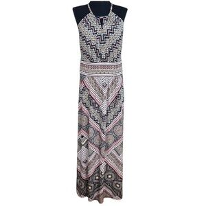Boho Printed‎ Keyhole Halter Maxi Dress